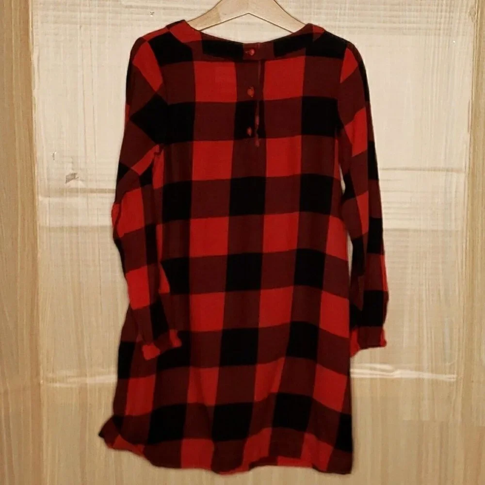 Harper Canyon Girls Buffalo Check Red Flannel Dress 6